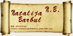 Natalija Barbul vizit kartica